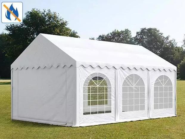 Professzionális rendezvénysátor 4x6 m, ponyva lángálló PVC erősített szerkezettel fehér