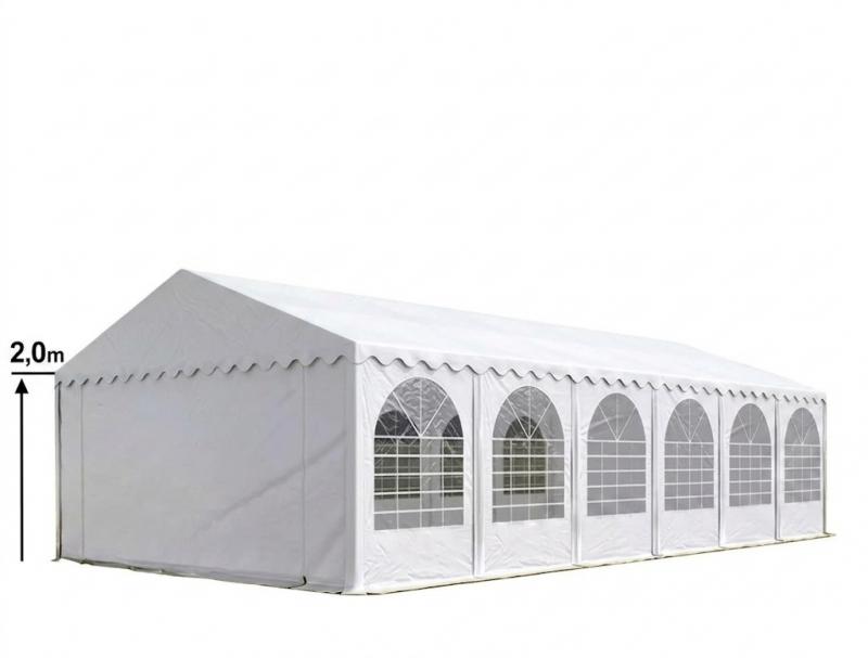 Professzionális rendezvénysátor 6x12 m ponyva  PVC 800 erősített szerkezettel padlókerettelfehér (72m2)