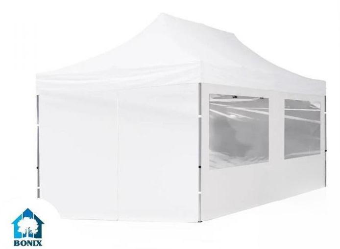 PROFI alumínium pop-up összecsukható pavilon és rendezvénysátor 3 × 6 m, 18 m², fehér, 100%-ban vízálló PVC-bevonatú ponyvával, alumíniumvázzal, ollómechanikával és állítható magassággal
