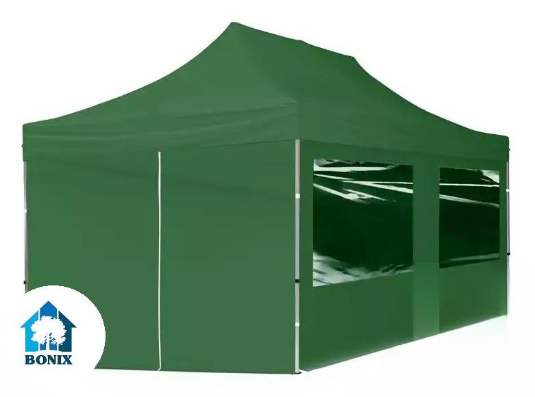 PROFI ALUMINIUM  Pop-up összecsukható pavilon rendezvénysátor 3x6m ponyva  PVC zöld