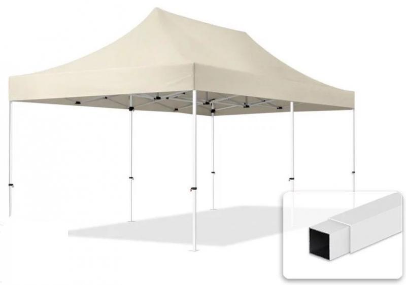 PROFI pop-up összecsukható pavilon rendezvénysátor 3x6m ponyva PVC acél 30mm  oldalfal nélkül krém