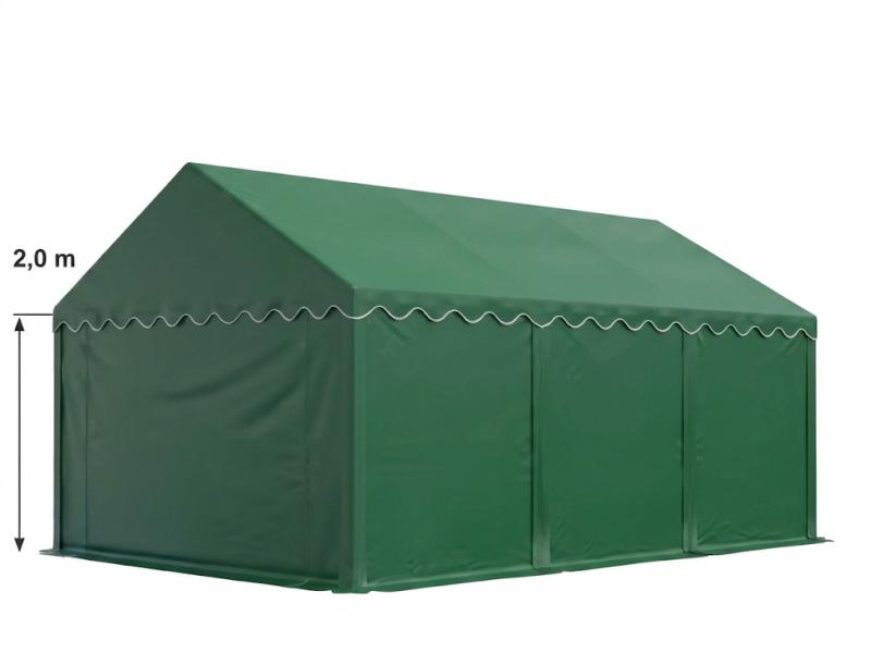 Raktársátor tároló, műhelysátor 3x6 m ponyva PVC erősített szerkezettel padlókerettel sötétzöld