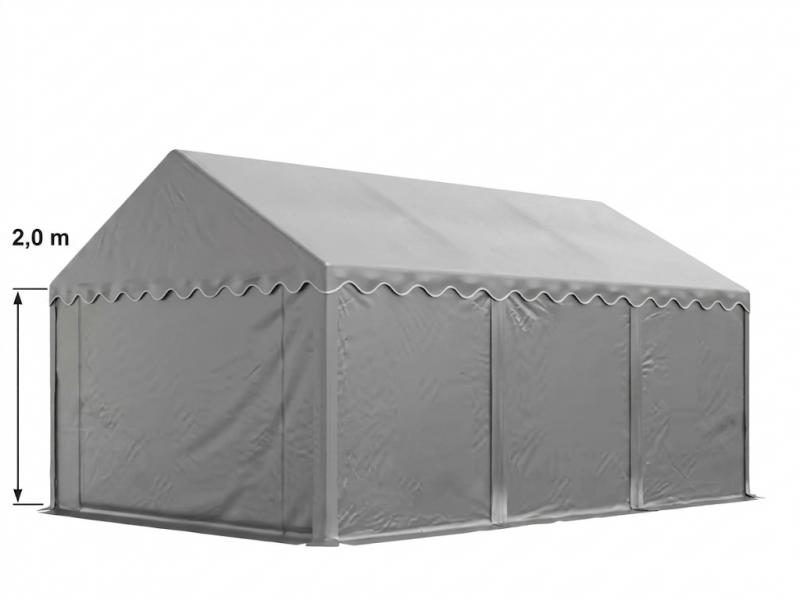 Raktársátor tároló, műhelysátor 3x6 m ponyva PVC  erősített szerkezettel padlókerettel szürke