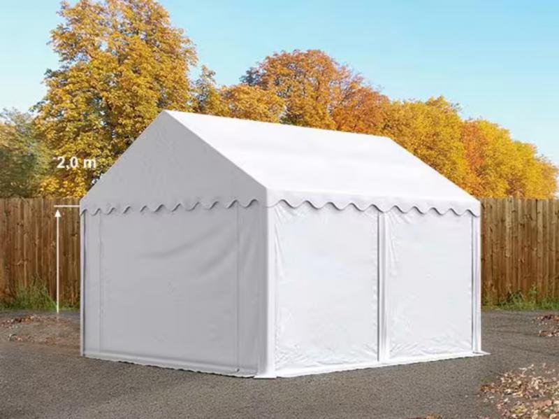 Raktársátor, tárolósátor 3 × 4 m – 12 m², PVC ponyvával és horganyzott acélszerkezettel