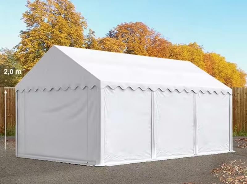 Raktársátor, tárolósátor 3 × 6 m – 18 m², PVC ponyvával, horganyzott acélvázzal