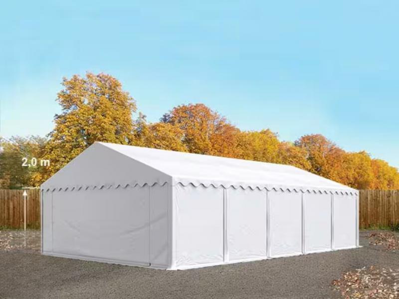 Raktársátor, tárolósátor, ipari sátor 5 × 10 m – 50 m², PVC ponyvával, horganyzott acélvázzal