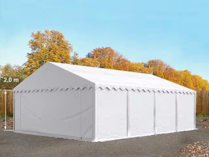 Raktársátor, tárolósátor, ipari sátor 5 × 8 m – 40 m², erős PVC ponyvával, horganyzott acélvázzal, 100% vízálló kivitelben
