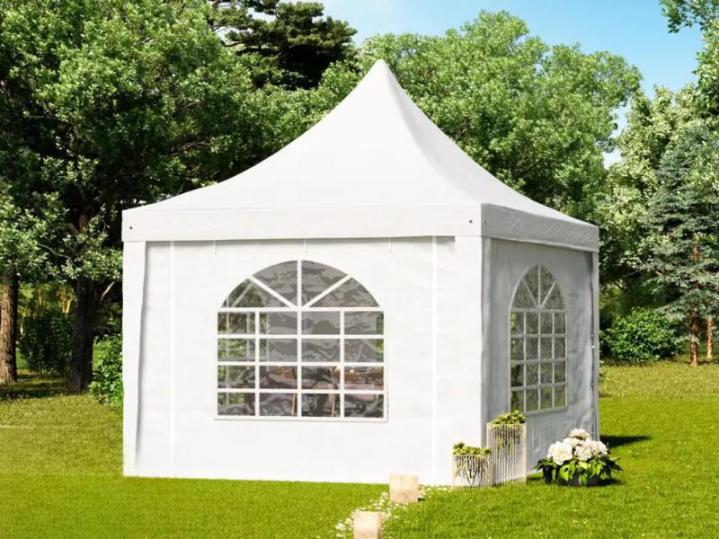 Rendezvénysátor partisátor pagoda sátor, 3x3 m PVC ponyva, fehér