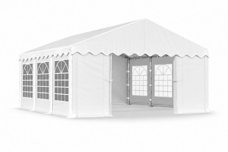 Rendzevénysátor 3 × 6 m – 18 m² alapterület, PE ponyvával, horganyzott acélvázzal fehér
