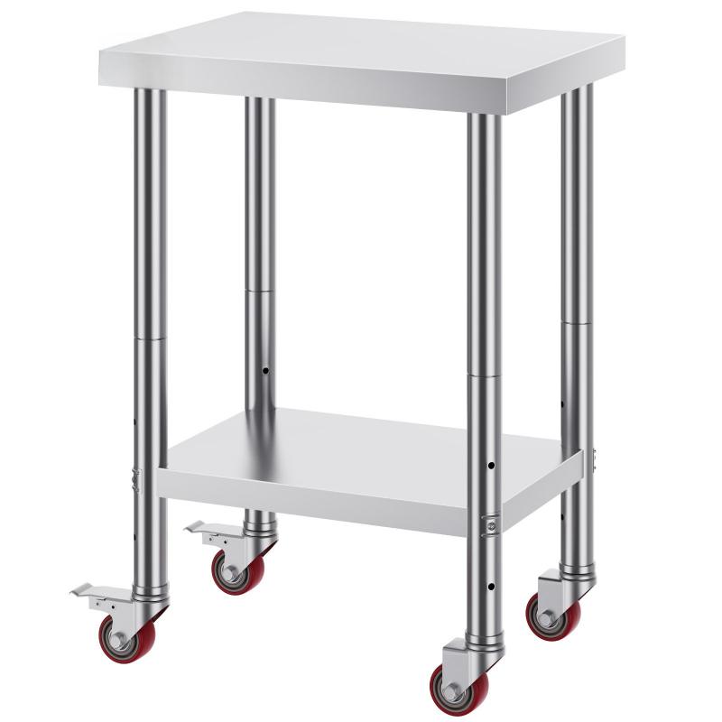 Rozsdamentes acél konyhai munkaasztal, munkapult – 61 x 45 cm, 180 kg terhelhetőség