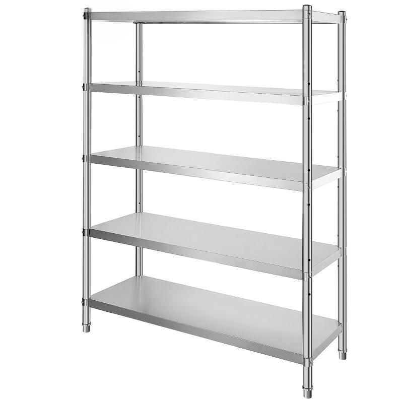 Rozsdamentes polc – 5 szintes- 120 cm x 45,5 cm x 183 cm
