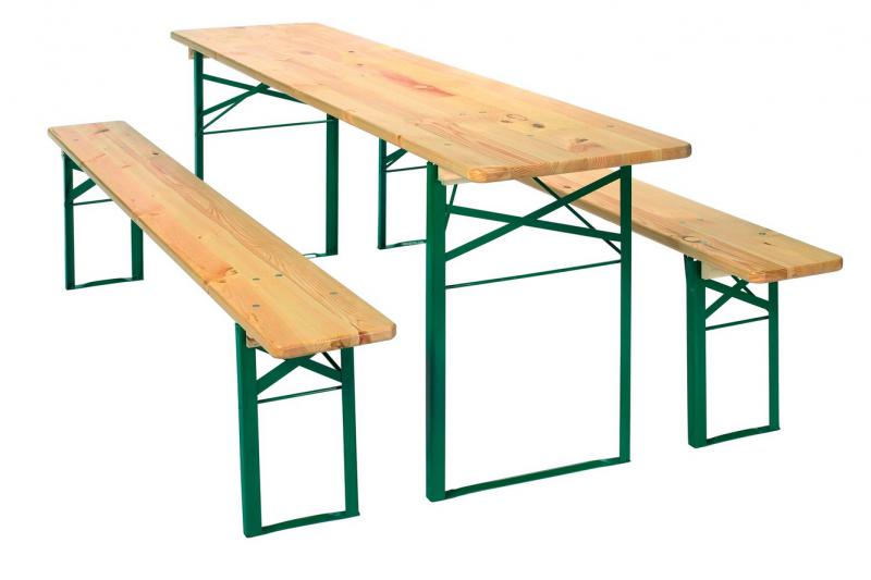 Sörpad garnitúra fenyő,  acél váz 70 cm széles asztallal