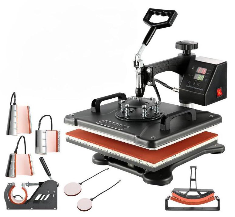 Szublimációs hőprés 8 az 1-ben, 38 x 30 cm munkafelülettel, sapka póló hőprés