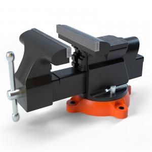 360°-ban forgatható műhely-satu 15,2 cm pofaszélességgel, nagy üllőfelülettel és többfunkciós befogással