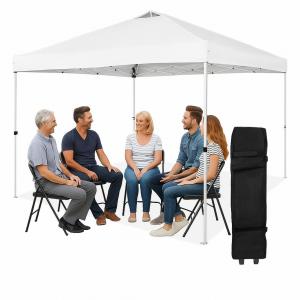 3x3 m Pop-up összecsukható rendezvénysátor hordozótáskával, UV védelem + AJÁNDÉK viharvédelem fehér