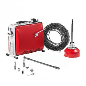 400 W-os Elektromos Lefolyó- és Csőtisztító Gép Készlet – 20 m, 5 m és 0,4 m Kábelekkel, 6 Cserélhető Vágófejjel, 50–110 mm Átmérőjű Csövekhez