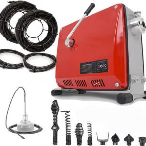 500 W  csőtisztító gép, csőgörény  – 39,5 m spirál, 450 ford./perc, Ø30–100 mm csőátmérőhöz