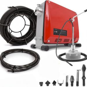 500 W elektromos csőtisztító gép, csőgörény – 450 ford./perc, 30–100 mm csőátmérőhöz, 18,5 m spirál