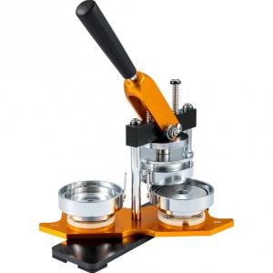 75 mm-es gomb- és kitűzőkészítő gép készlet 100 db alkatrésszel, körkivágóval