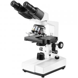 Binokuláris laboratóriumi mikroszkóp 40×–2500× nagyítással, LED megvilágítással és kétrétegű tárgyasztallal