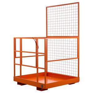Biztonsági ketrec villástargoncához, anyagmozgató platform, kapuval 122 × 115 cm, 635kg teherbírás