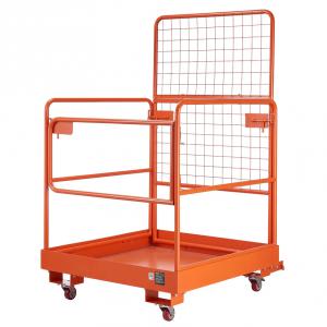 Biztonsági ketrec villástargoncához, anyagmozgató platform, kapuval, kerékkel  104x920 cm 544 kg teherbírás