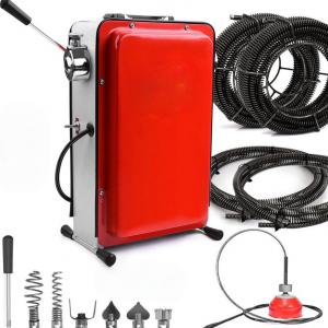 Csőtisztítógép csőgörény lefolyótisztító – 390 W, 450 ford./perc, Ø20–100 mm csövekhez, 33 m spirállal, 8 mm átmérőjű tisztítóspirál