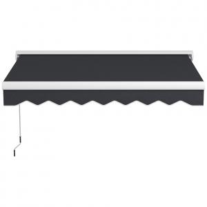 Elektromos és kézi működtetésű napellenző csuklókaros kivitelben, távirányítóval, alumínium vázzal, 2,5 × 2 m, szürke