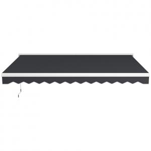 Elektromos és kézi működtetésű napellenző csuklókaros kivitelben, távirányítóval, alumínium vázzal,4 x 3 m szürke