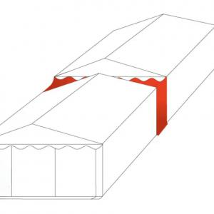 Esőcsatorna összekötő elem rendezvénysátor 8 m PVC magassága 2,6 m fehér