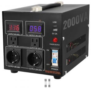 Feszültségátalakító transzformátor, 2000 VA, 110 V - 220 V, 5 V USB porttal