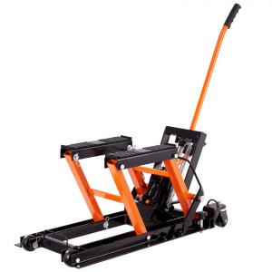 Hidraulikus motorkerékpár-emelő 0,7 tonna teherbírással, biztonsági rögzítéssel és görgős kialakítással