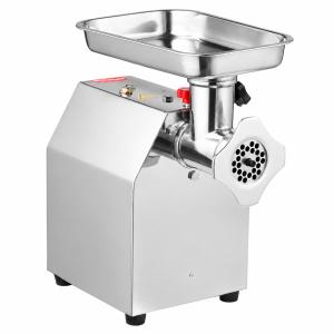 Ipari elektromos húsdaráló és kolbásztöltő, 850 W, 180 kg/óra, 3,2 kg/perc, 12-es darálófej, rozsdamentes acél, 6 és 8 mm-es darálótárcsákkal