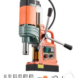 Ipari mágneses fúrógép 1450 W, 50 mm magfúrási átmérő, 13 000 N mágneses tartóerő, változtatható fordulatszám, 6 db magfúróval