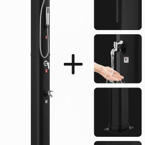 Kültéri napelemes zuhanyzó, lábmosó funkcióval - 40 L fekete