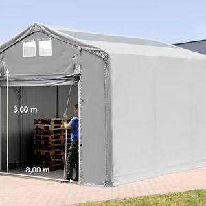 Outlander  ponyva csarnok  raktársátor 4x6m oldalmagasság 3,00 m felhúzható kapuval, tetőablakkal  ponyva PVC szürke