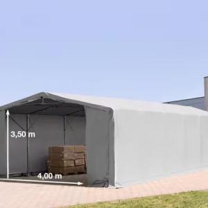 Outlander raktársátor ipari tárolósátor ponyva csarnok  8x12m oldalmagasság 3,00m cipzáras kapuval,  ponyva PVC   szürke