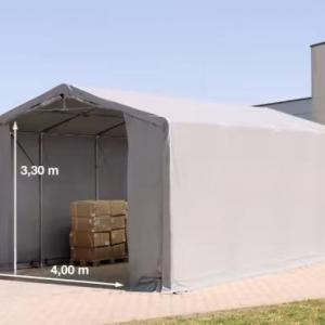 Outlander raktársátor ponyva csarnok 6x8m oldalmagasság 3,00m  standard bejárat ponyva PVC szürke
