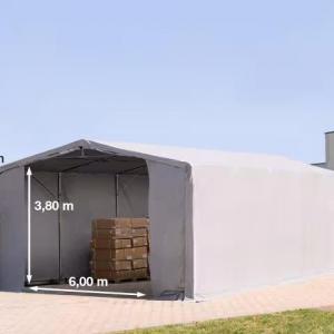 Outlander raktársátor, tároló sátor ponyva csarnok 8x10m oldalmagasság 3,60 m ponyva PVC szürke