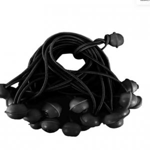 Ponyvafeszítő gumi, hosszú, fekete, 25 db