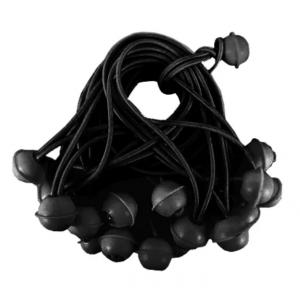 Ponyvafeszítő gumi, hosszú, fekete, 50 db