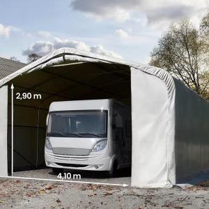 Ponyvagarázs, mobilgarázs 6x12m lángálló PRIMEtex-ponyva, szürke