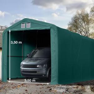 Ponyvagarázs sátorgarázs  4x8m, lángálló PRIMEtex-ponyva, sötét zöld