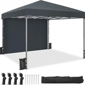 Pop-up 3 × 3 m-es összecsukható pavilon, kerti sátor vízálló és UV-álló Oxford ponyvával hordtáskával és rögzítőkötelekkel