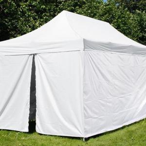 Pop-up összecsukható pavilon rendezvénysátor egészségügyi sátor, orvosi sátor 3x6m  6db oldafallal ponyva PVC 260 g/m² fehér
