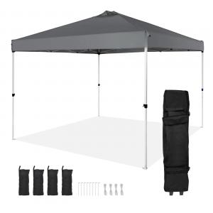 Pop-up pavilon, összecsukható rendezvénysátor 3x3 m – hordozótáskával, homokzsákokkal, szürke