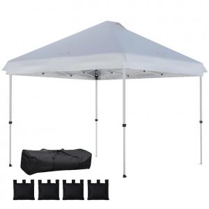 Pop-up  pavilon összecsukható rendezvénysátor 3x3 m fehér színben tartozék hordozótáskával és viharvédelemmel