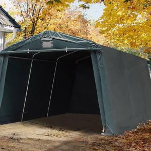 Premium Ponyvagarázs mobilgarázs 3,3x4,7m PVC ponyva zöld