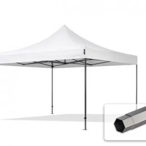 Premium pop-up összecsukható pavilon, rendezvénysátor, harmónikasátor 4x4m ponyva PVC szerkezete acél 40mm