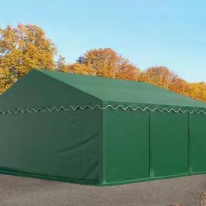 Premium Raktársátor tároló sátor 5x6 m ponyva PVC zöld erősített szerkezettel padlókerettel
